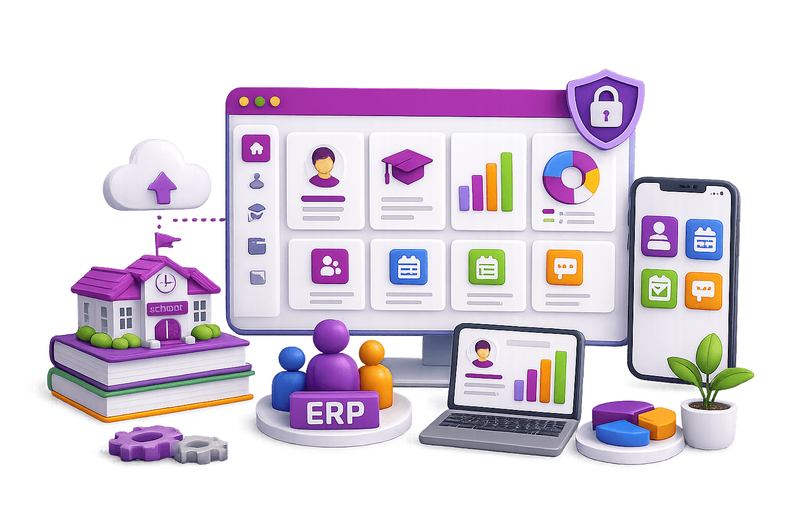Why Choose NLET School ERP illustration